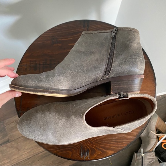 Lucky Brand Leather Heeled Brekke Ankle Boots - 11 - Picture 6 of 7